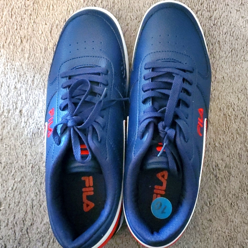 Fila red,white and blue tennis shoes